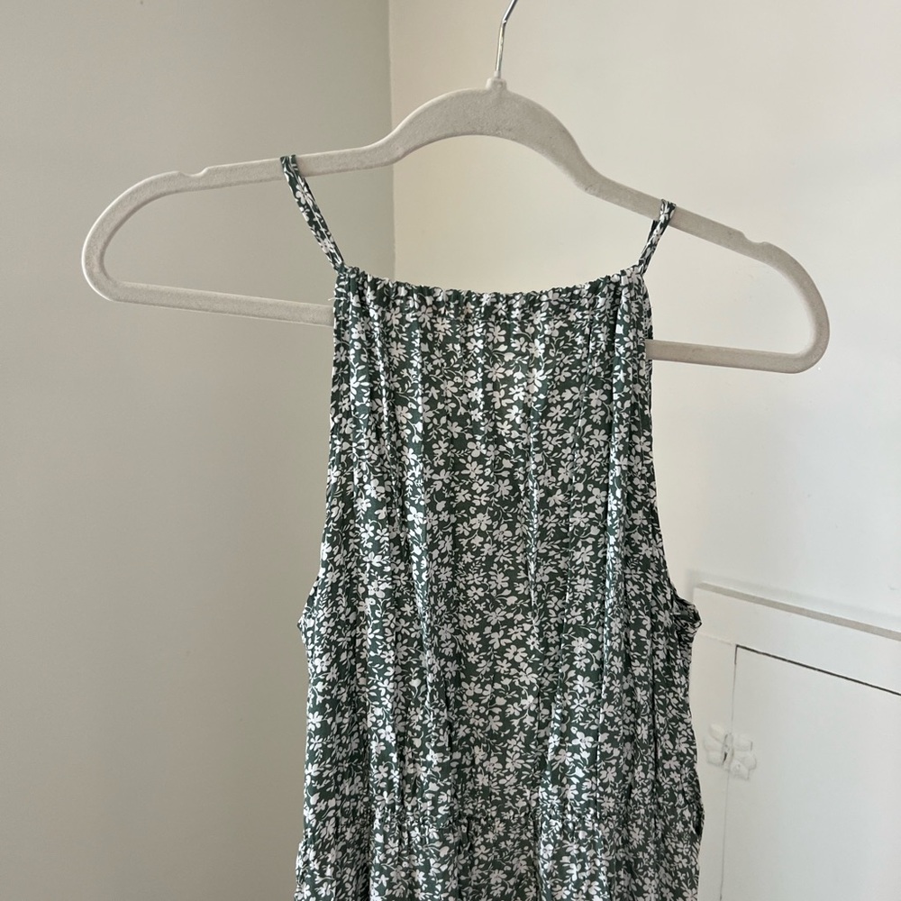 Silver and Blue Sleeveless Halter Maxi Dress